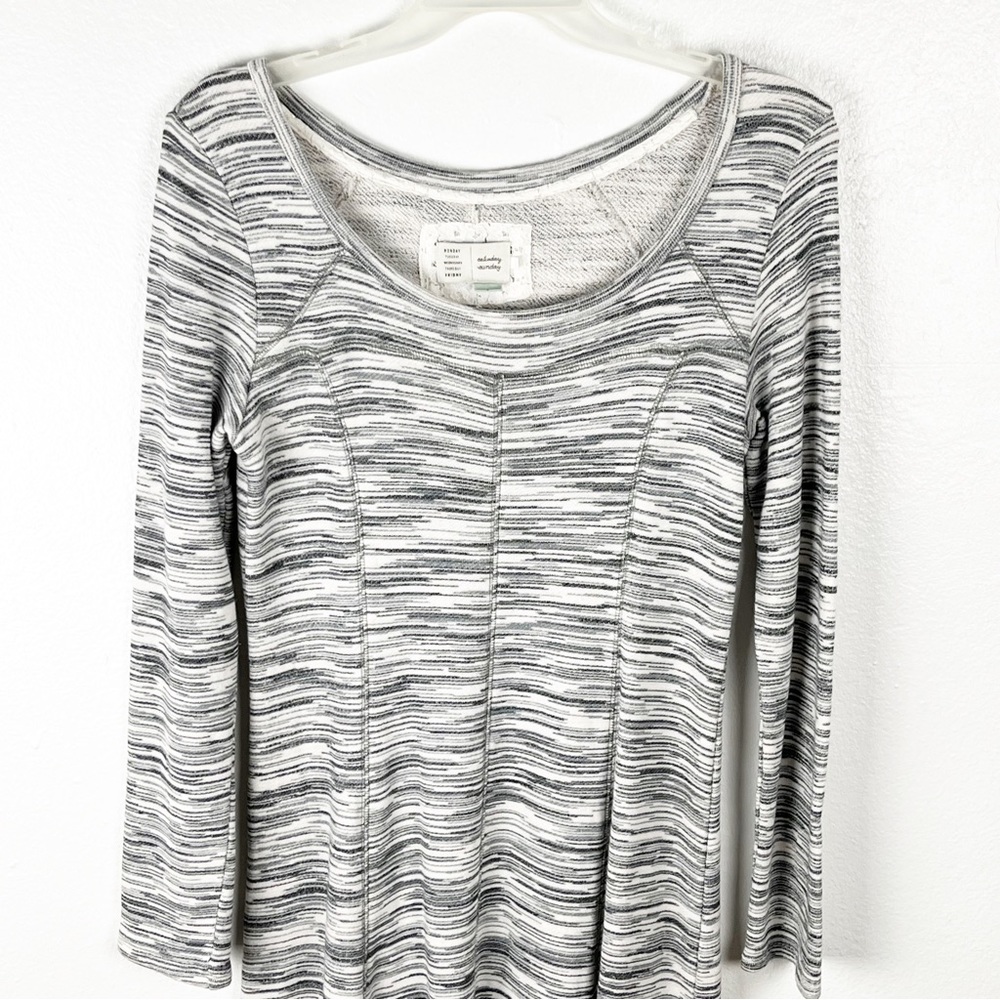 ANTHROPOLOGIE Saturday Sunday Gray Heather Long Sleeves Skater Dress Large Boho - Picture 6 of 9